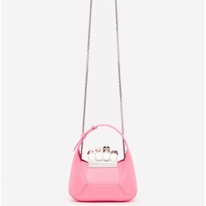 Authentic NWT Alexander McQueen Jewelled Hobo in Psychedelic Pink